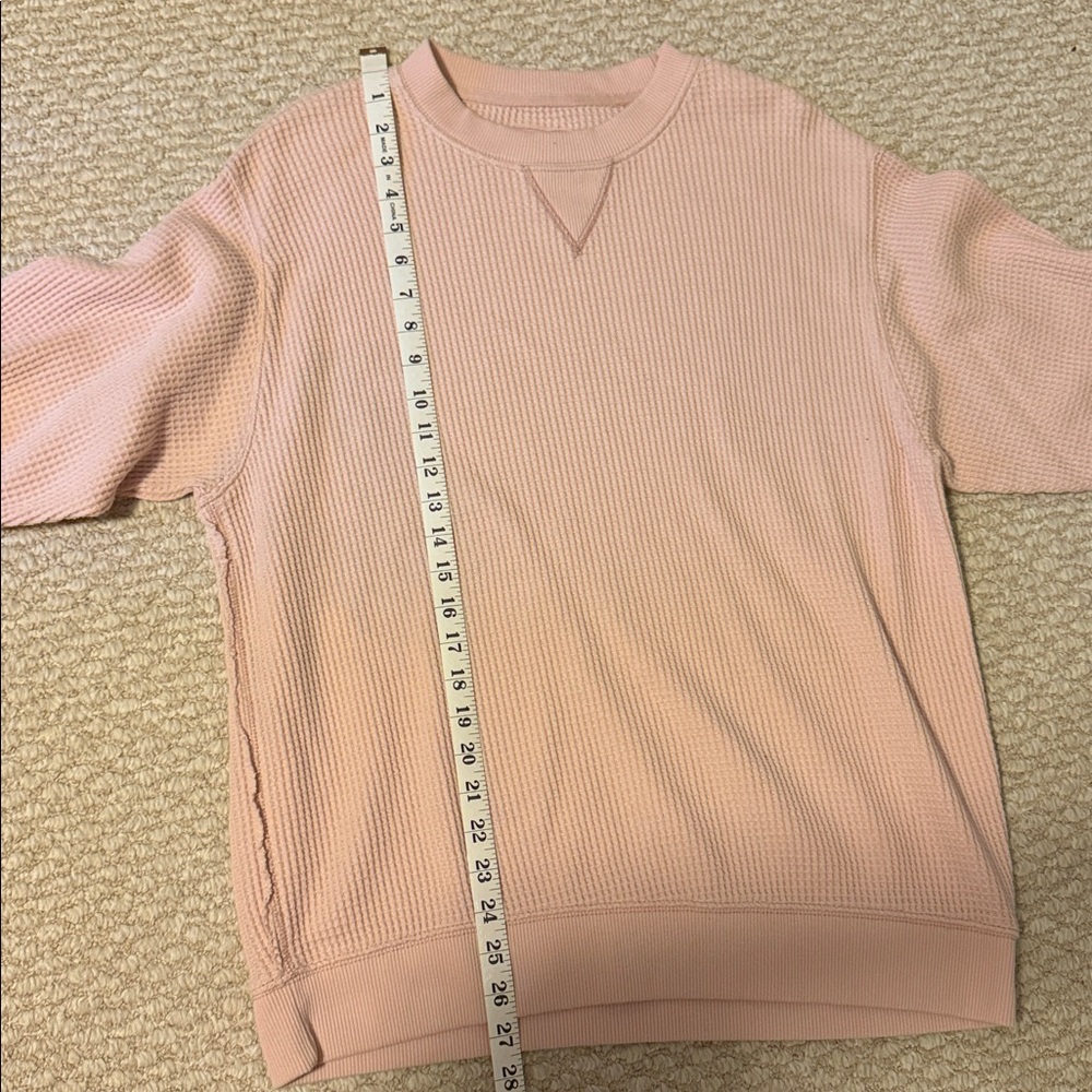 Aerie Light Pink Waffle Knit Crewneck Sweater - Picture 7 of 9